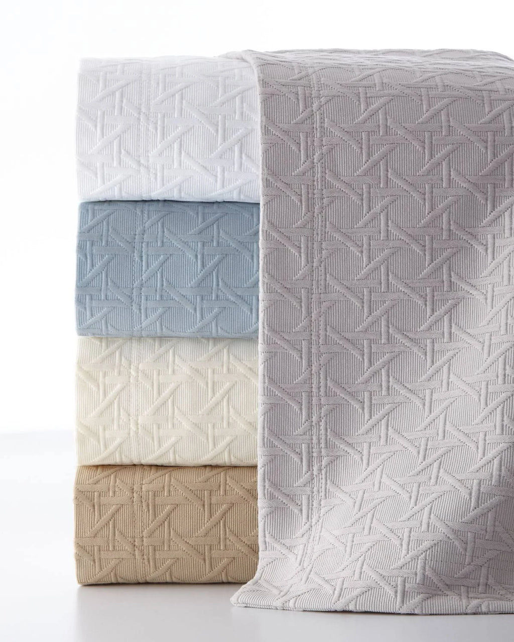 Blue Twin Cane Matelasse Coverlet B493