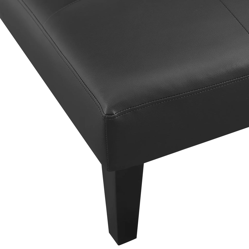 Black Faux Leather Convertible Futon Sofa Bed P462650