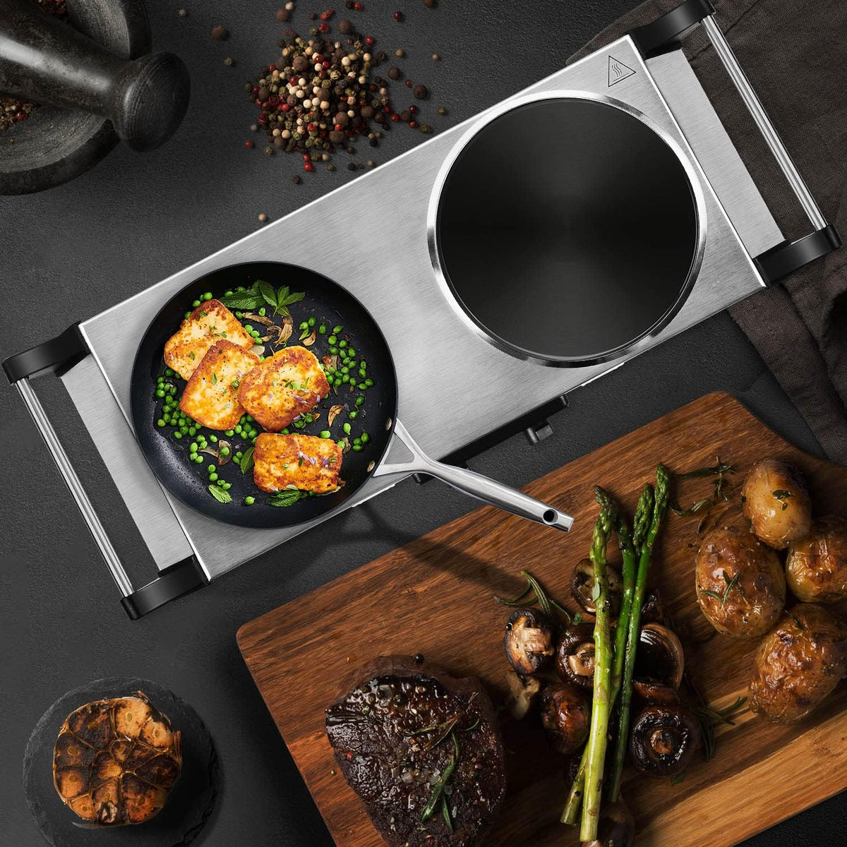 1800W Portable Dual Burner Electric Hot Plate X9205