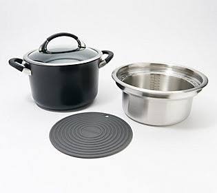 4-Piece Hard-Anodized Stock Pot Set D886