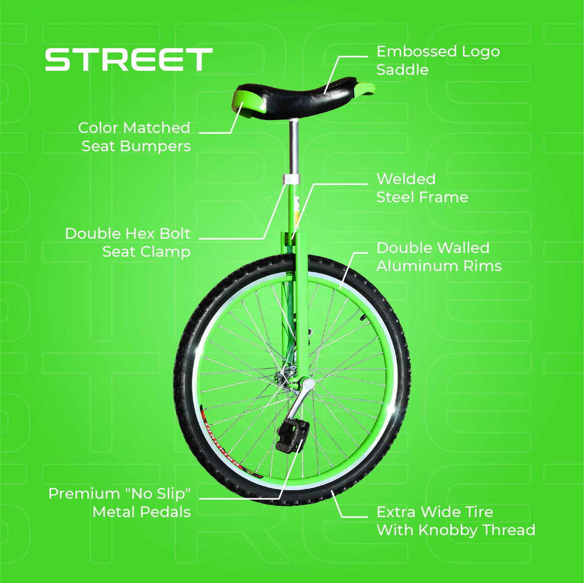 Black Road and Street Unicycle Y409