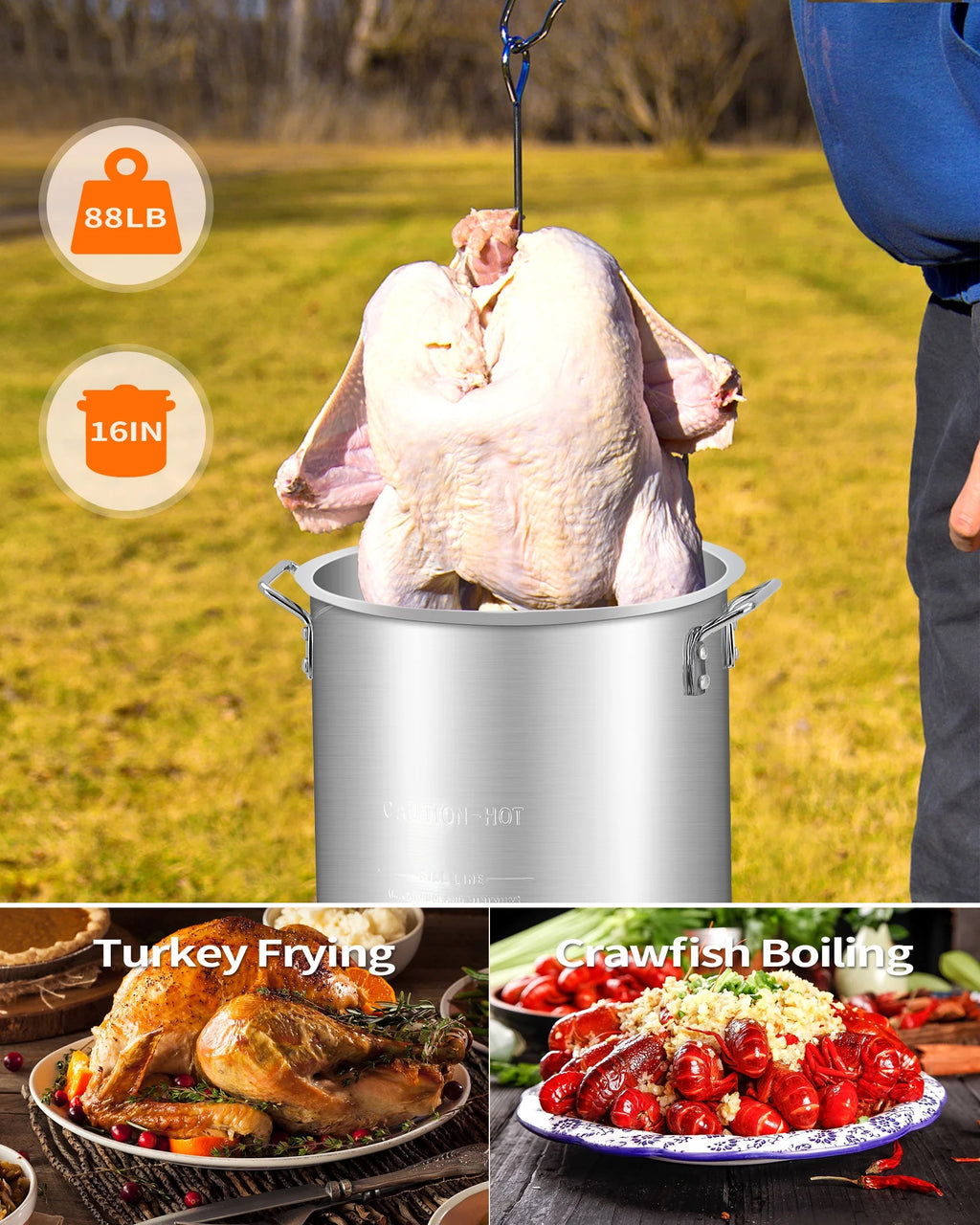 Outdoor Propane Stove Kit, 54,000 BTU, 30QT Turkey Fryer with Basket Z8382