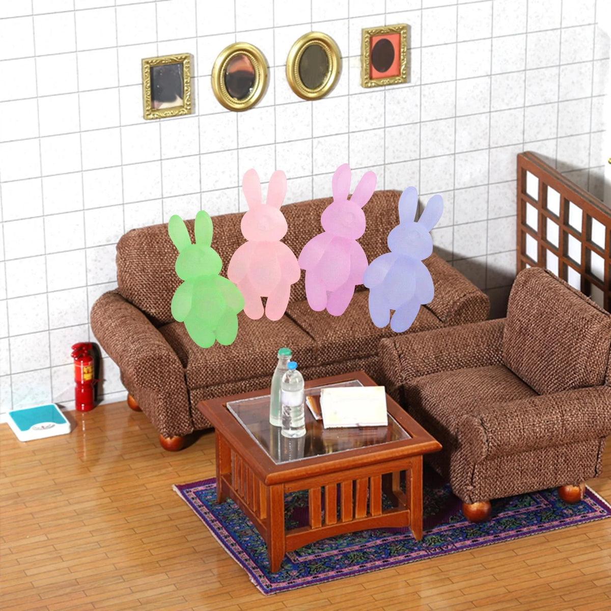 1/12 Scale Resin Rabbit Sculpture Dollhouse Model X30097