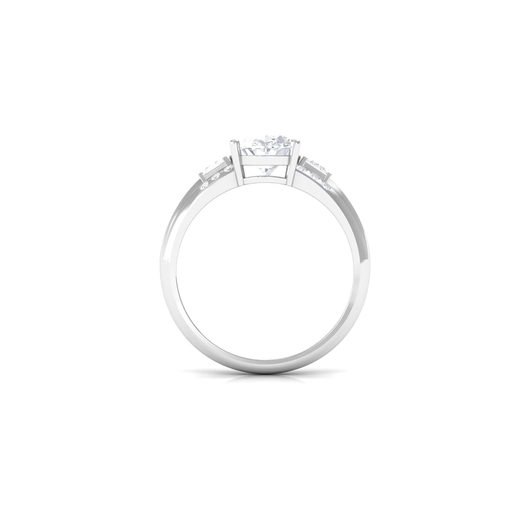 925 Sterling Silver Oval Zircon Engagement Ring K602006