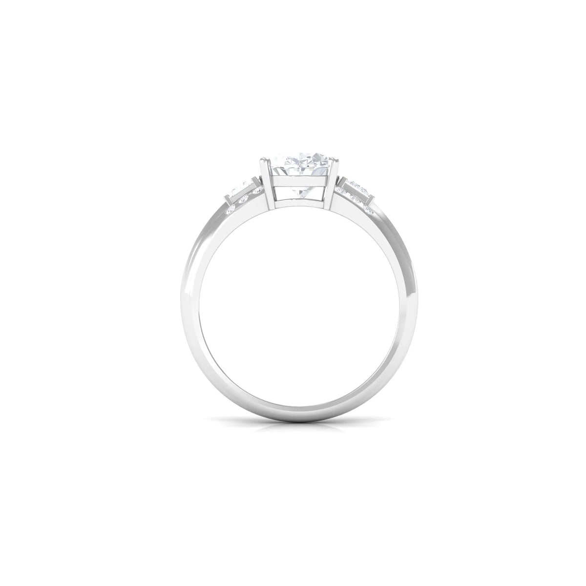 925 Sterling Silver Oval Zircon Engagement Ring K602006