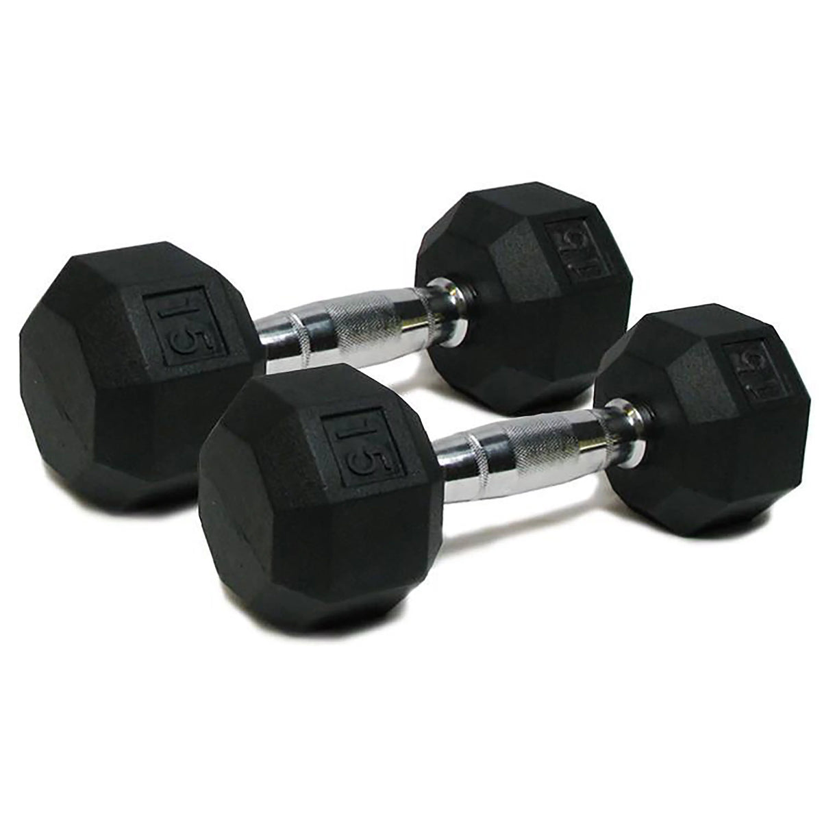Rubber Hex Dumbbell Set 10lb Black V1826