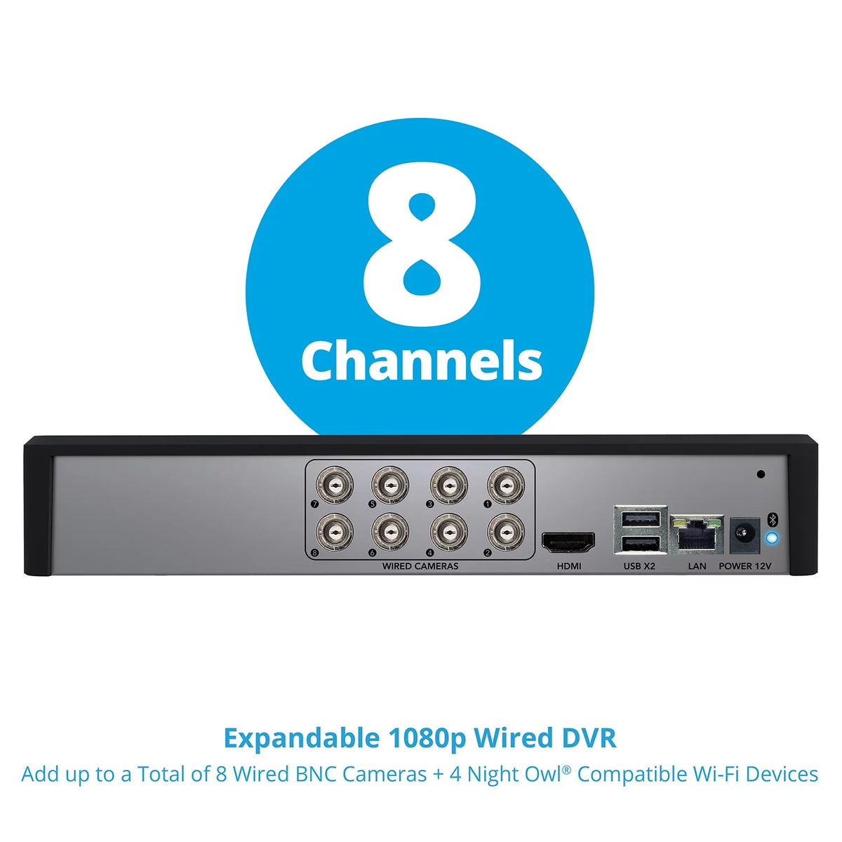 8 Channel DVR with 1TB Hard Drive, 4 Wired 1080p HD Bullet Cameras A518863