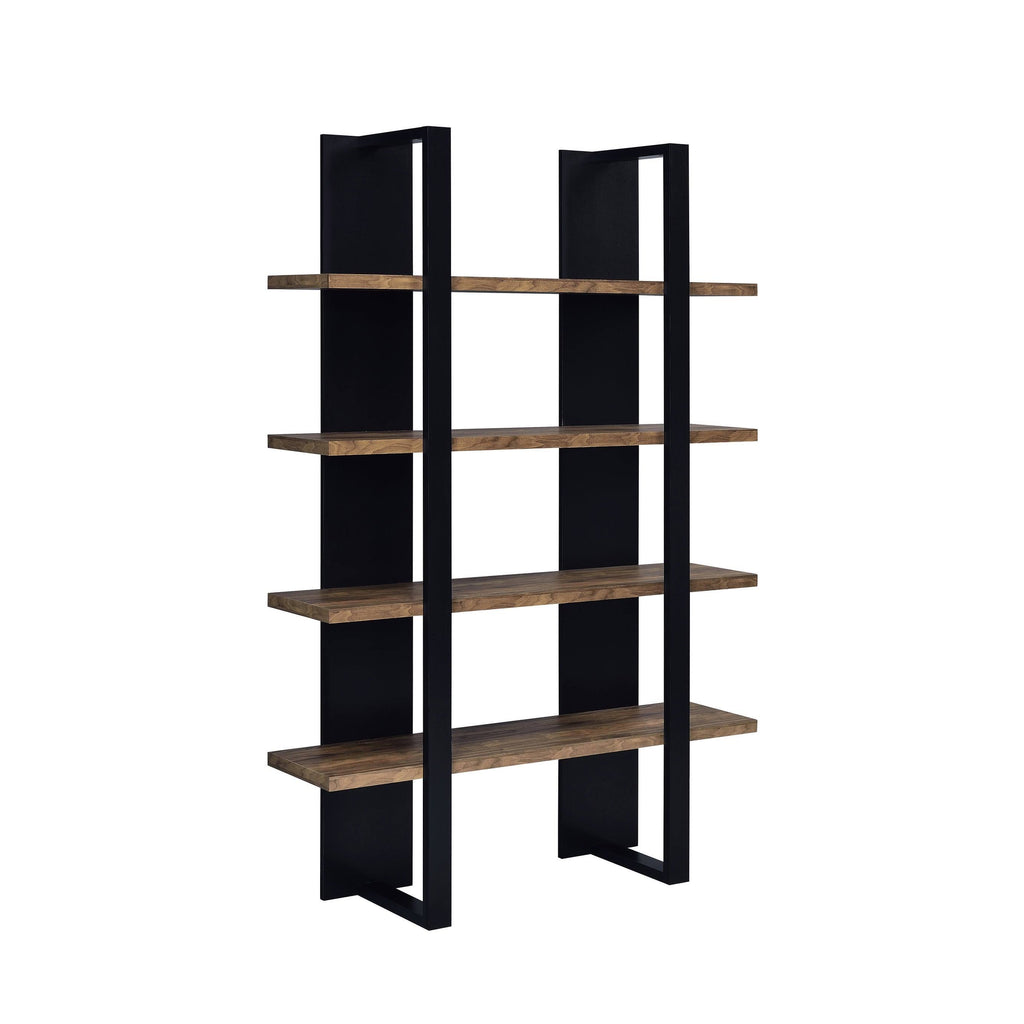Aged Walnut/White 4-Shelf Bookcase E8893