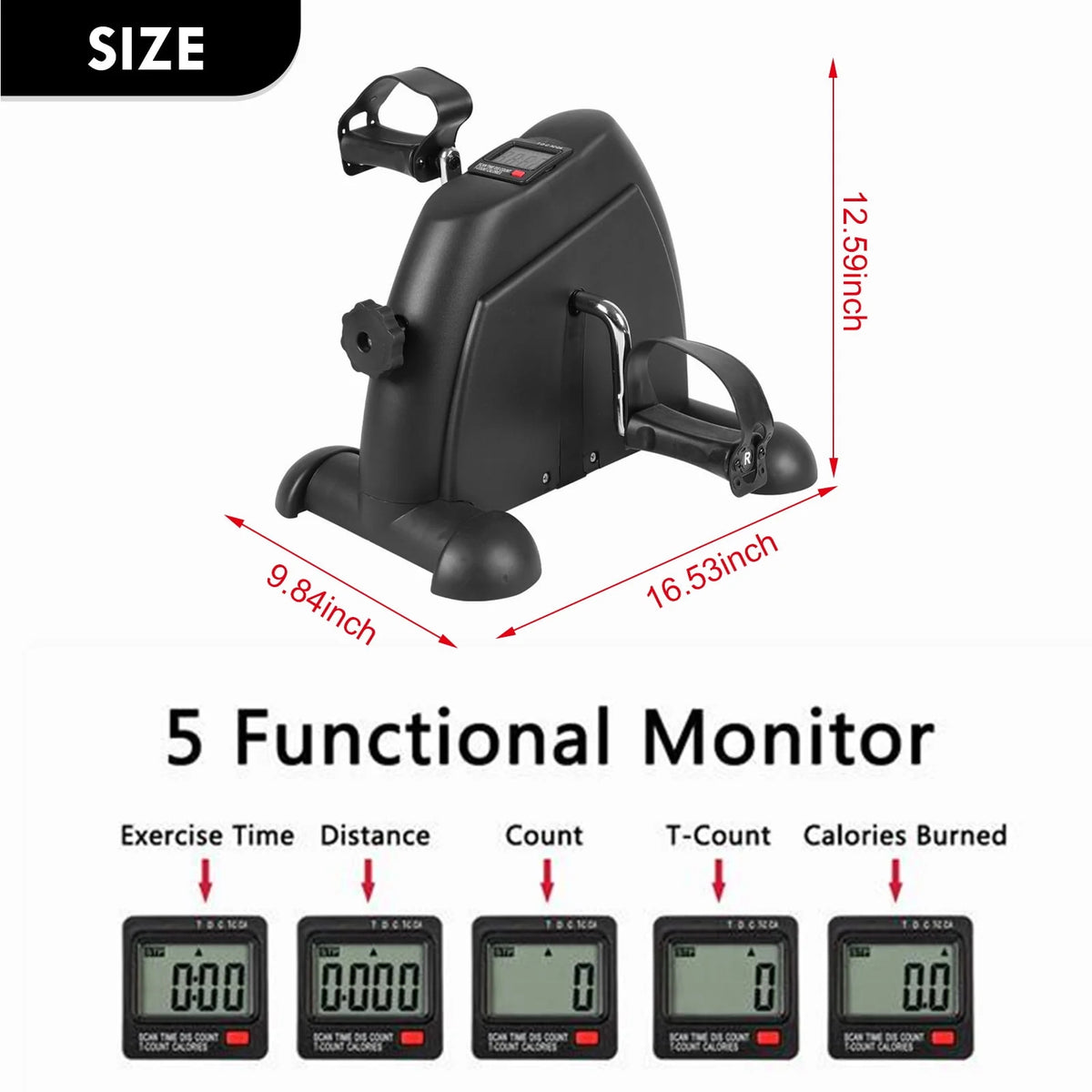 Mini Exercise Bike Pedal Exerciser with LCD Screen P9103