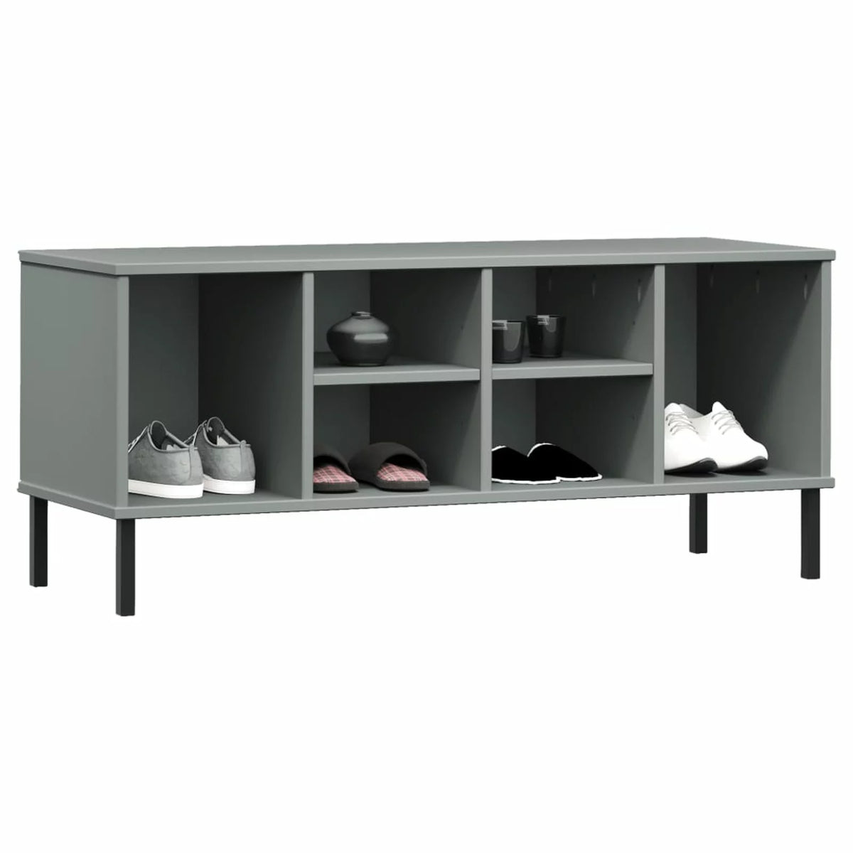 6 Compartment Pine Wood Shoe Rack U457