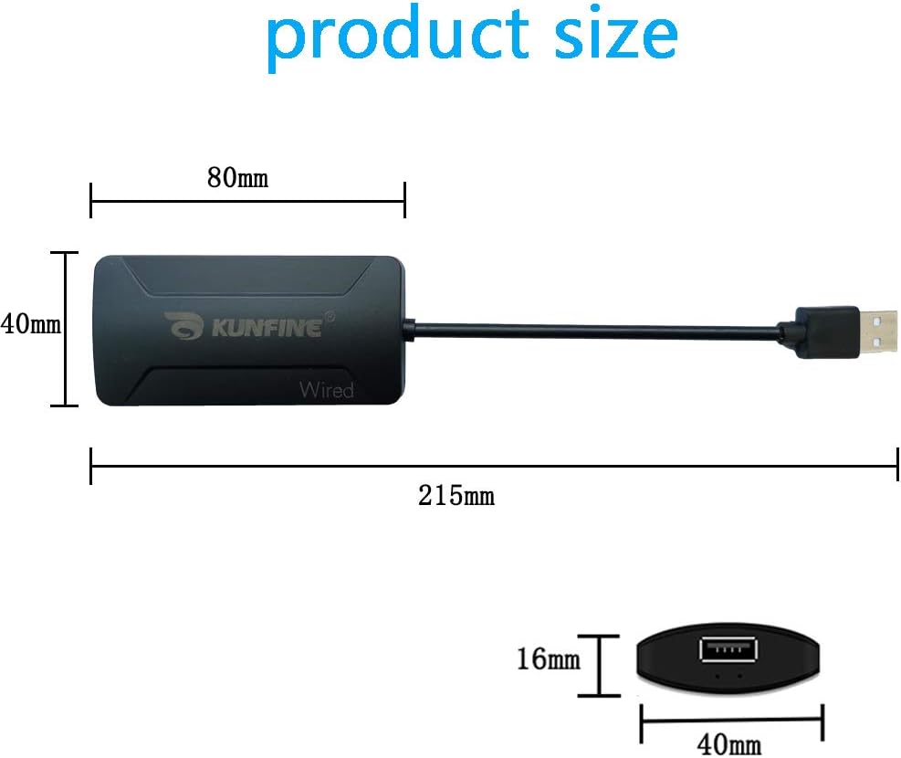Wired USB CarPlay Android Auto Dongle for Car Android Stereo R7236