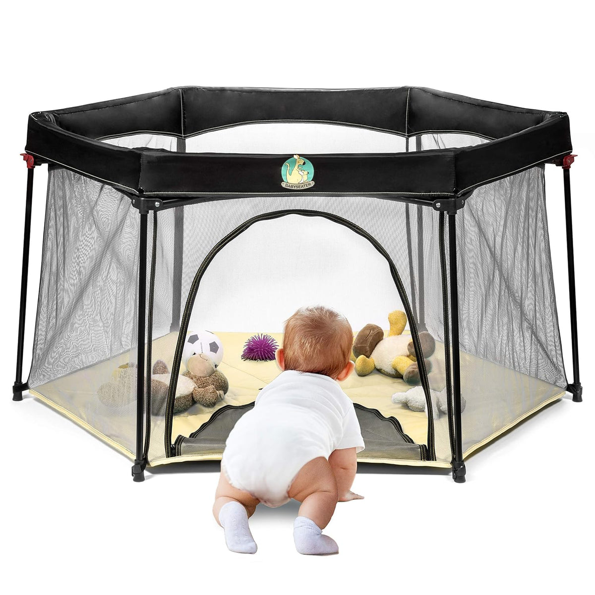 Lightweight Mesh Baby Playpen with Carrying Case (Turquoise) Z19290