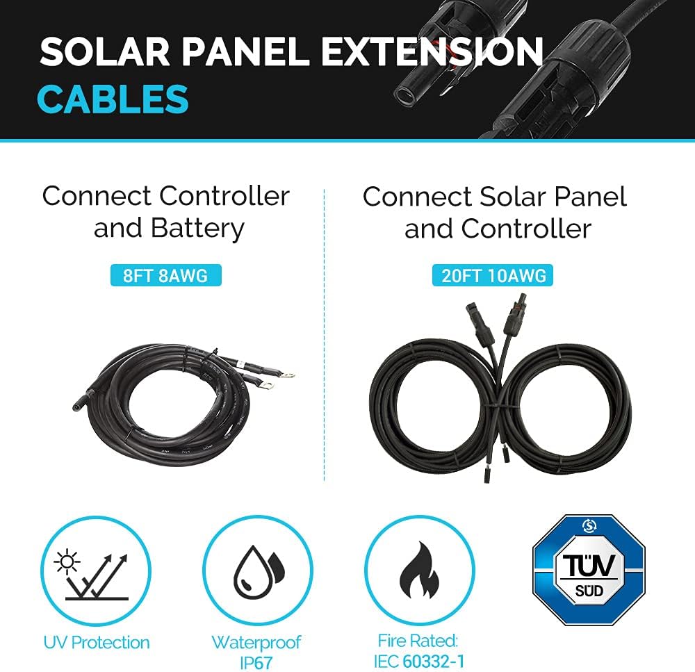 100W Monocrystalline Solar Panel with 30A PWM Charge Controller T45136