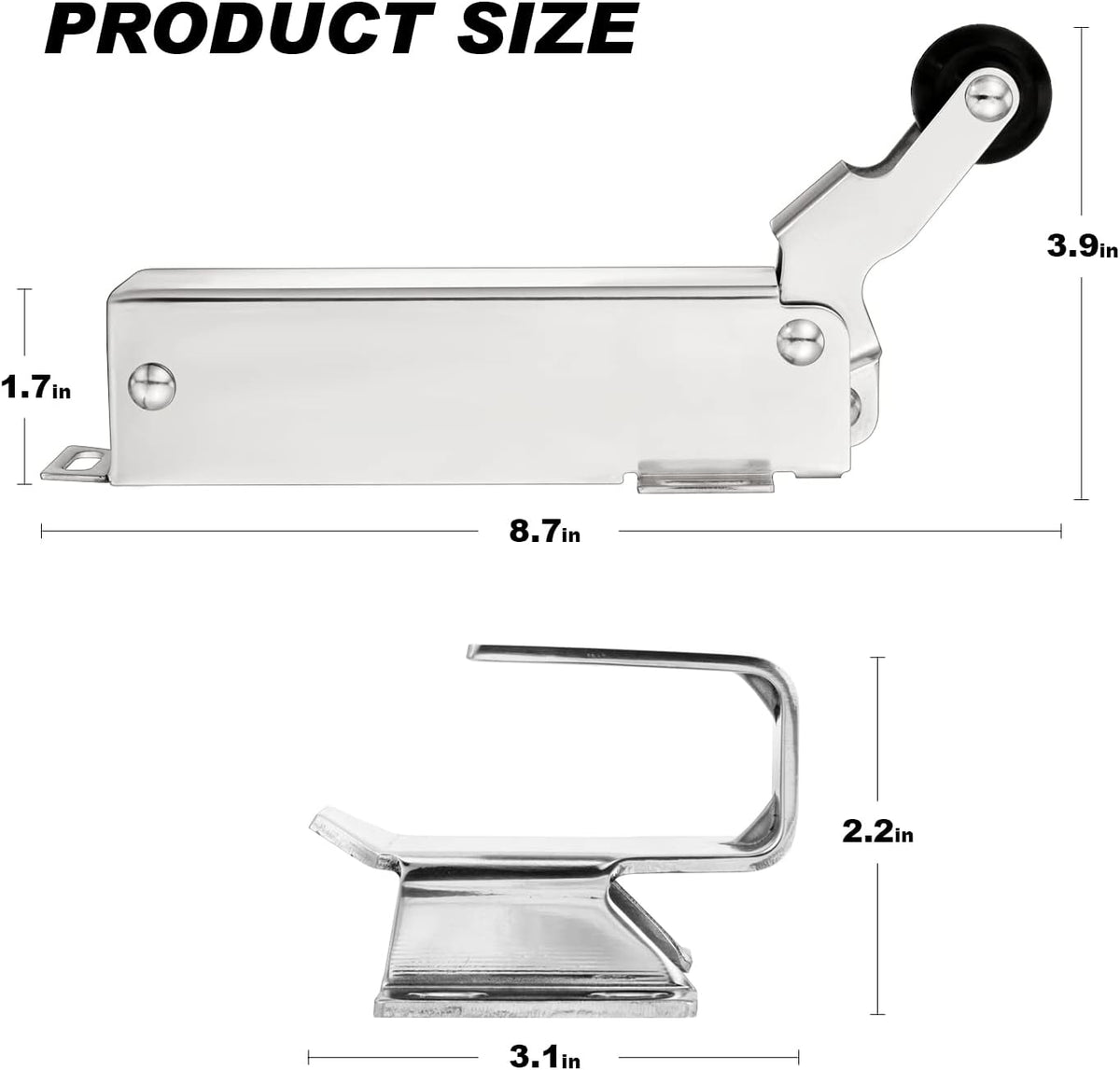 Hydraulic Door Closer, Adjustable Wide Hook, Quiet Rubber Wheel, Pack of 2 O476438