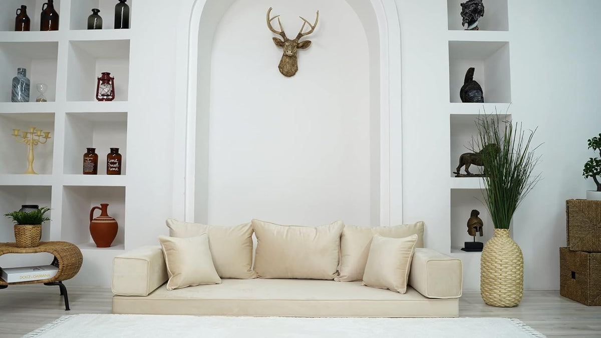 4" Thickness Velvet Floor Sofa Q30647
