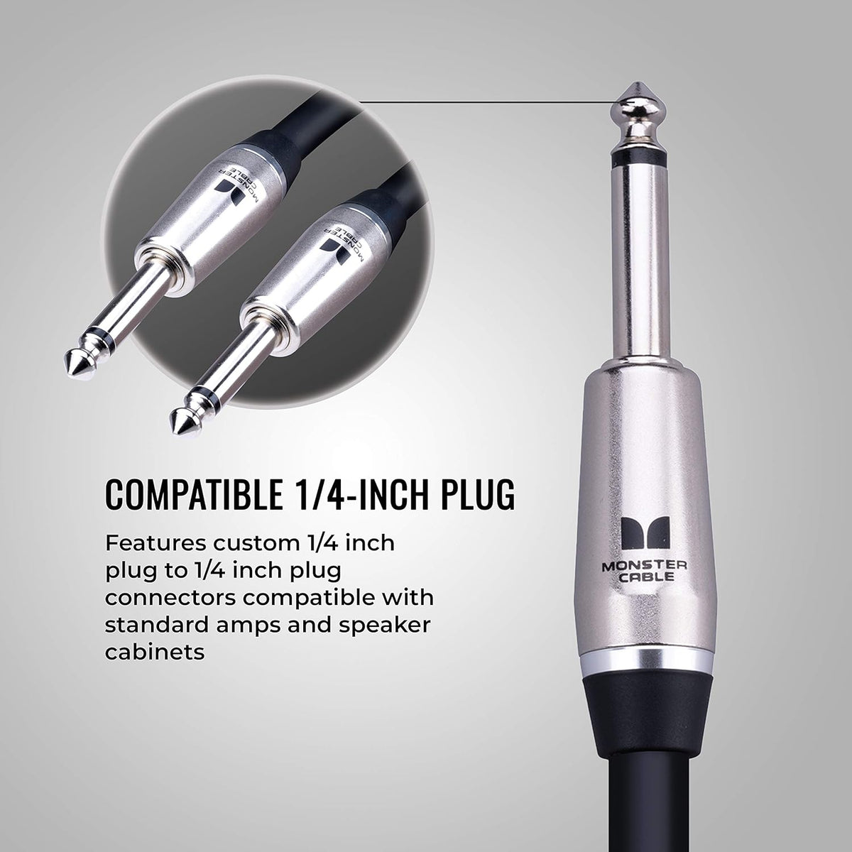 600 Speaker Cable 3 ft 1/4 Plugs Pack of 2 I11569