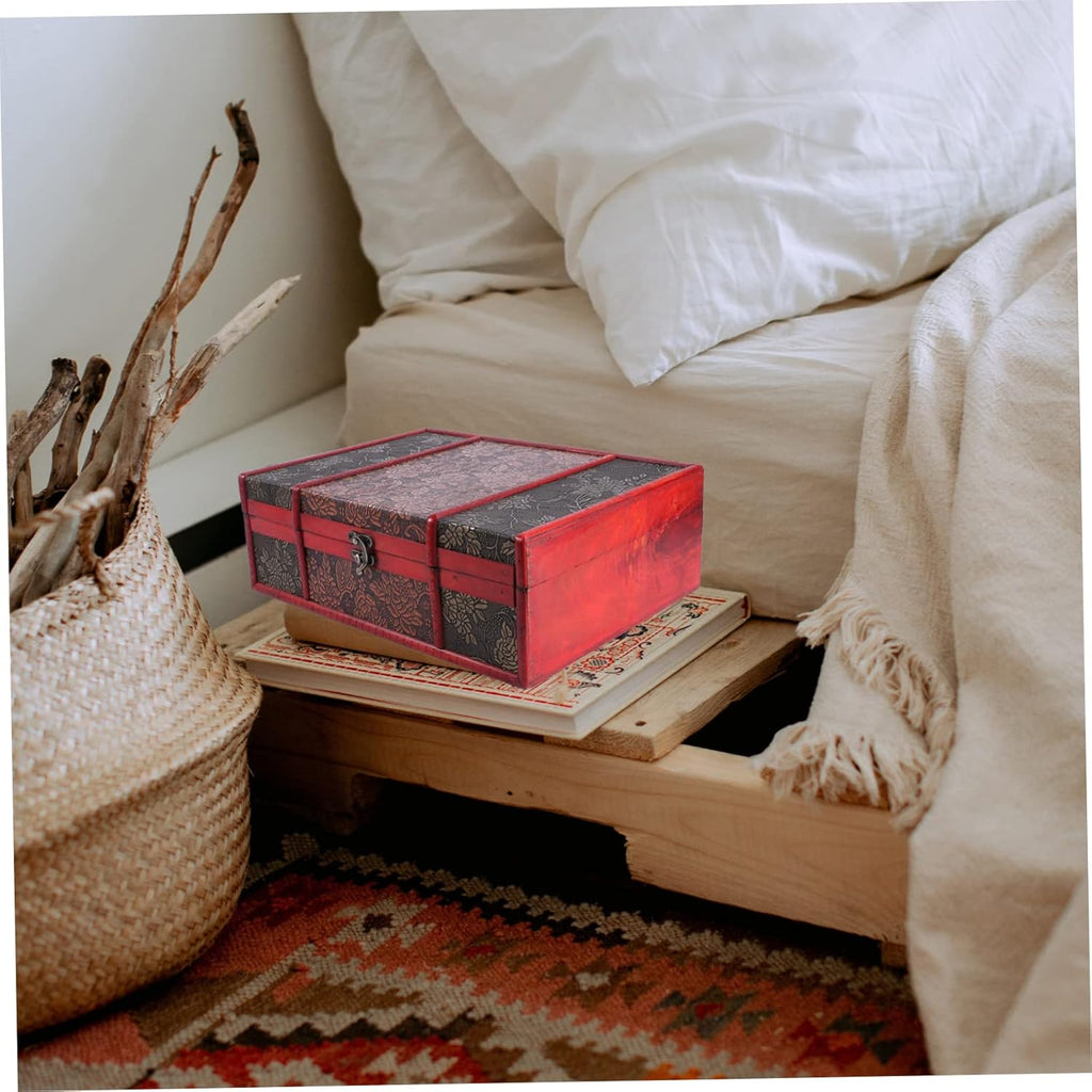 2pcs Wooden Jewelry Storage Case with Lock Ring C62868