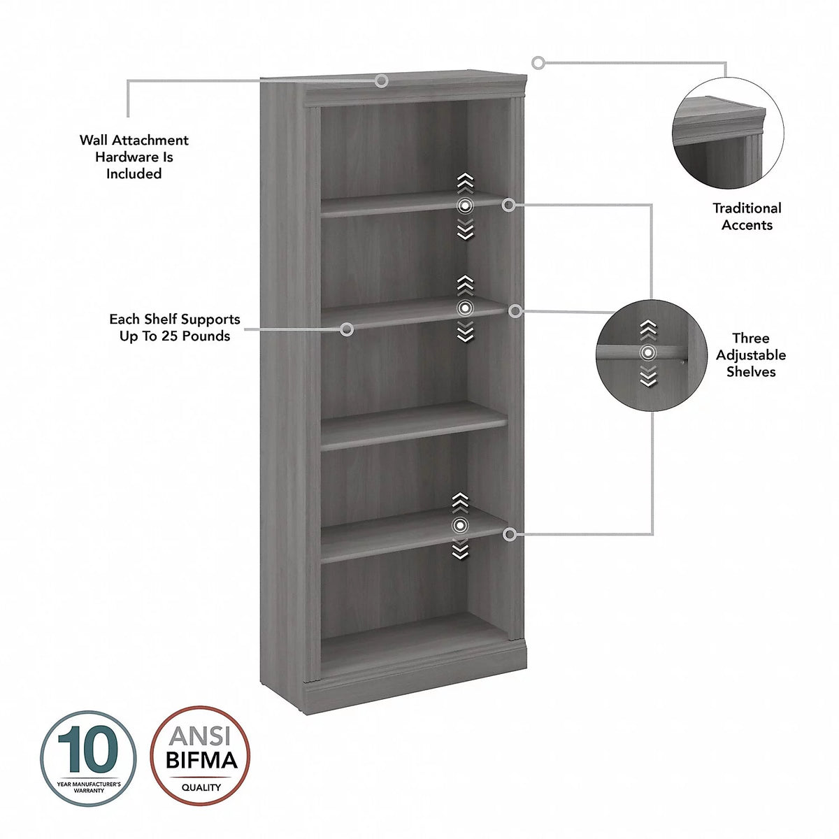 L Shaped Computer Desk with Bookcases L597