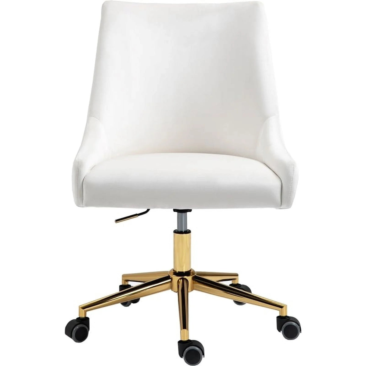 Cream Velvet Swivel Adjustable Office Chair U6006