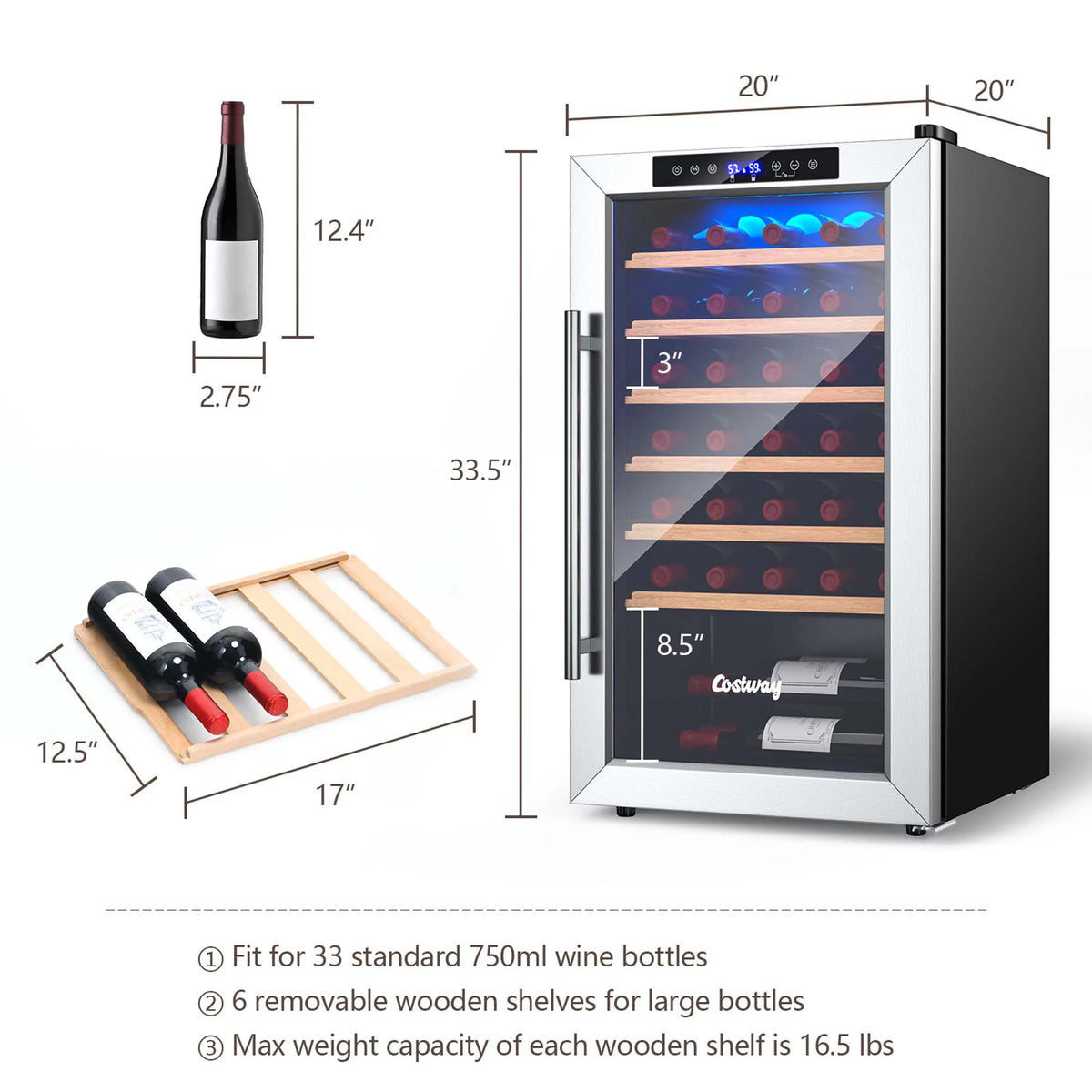 20 Inch Cooler Refrigerator with Tempered Glass Door E4476