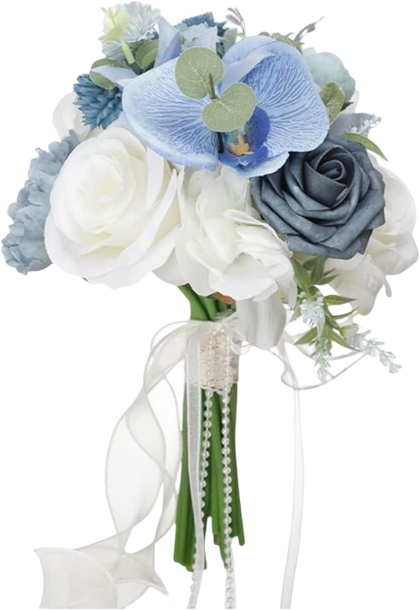 8.7 Inch Artificial Silk Rose Bridal Bouquet C919431