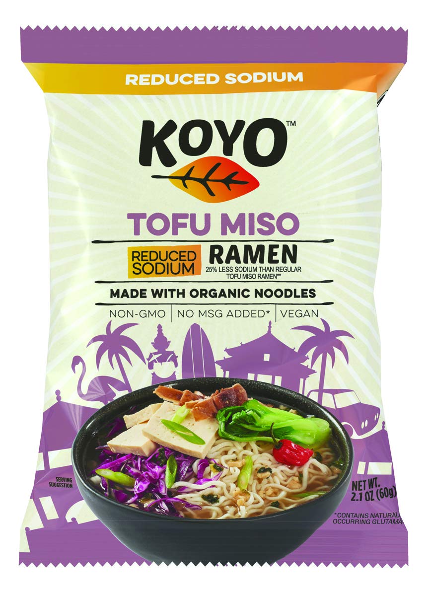 Tofu Miso Ramen Soup, Reduced Sodium, Organic Noodles, No MSG, No Preservatives, Vegan, 2.1 oz (12 Pack) X1370