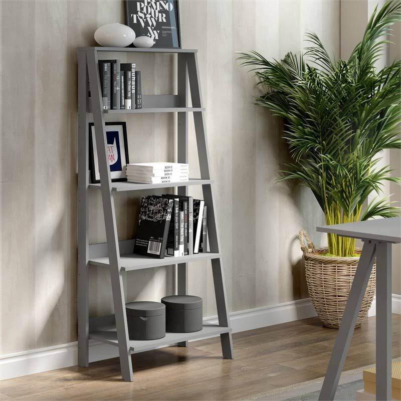 4-Shelf Wood Ladder Bookcase X810198