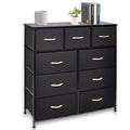 Black 9 Drawer Fabric Dresser Storage Tower G578062