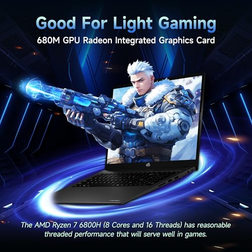 17.3" IPS FHD Gaming Laptop, 8 Cores AMD Ryzen 7 6800H 32GB DDR5 RAM 1TB SSD AMD Radeon 680M GPU J289