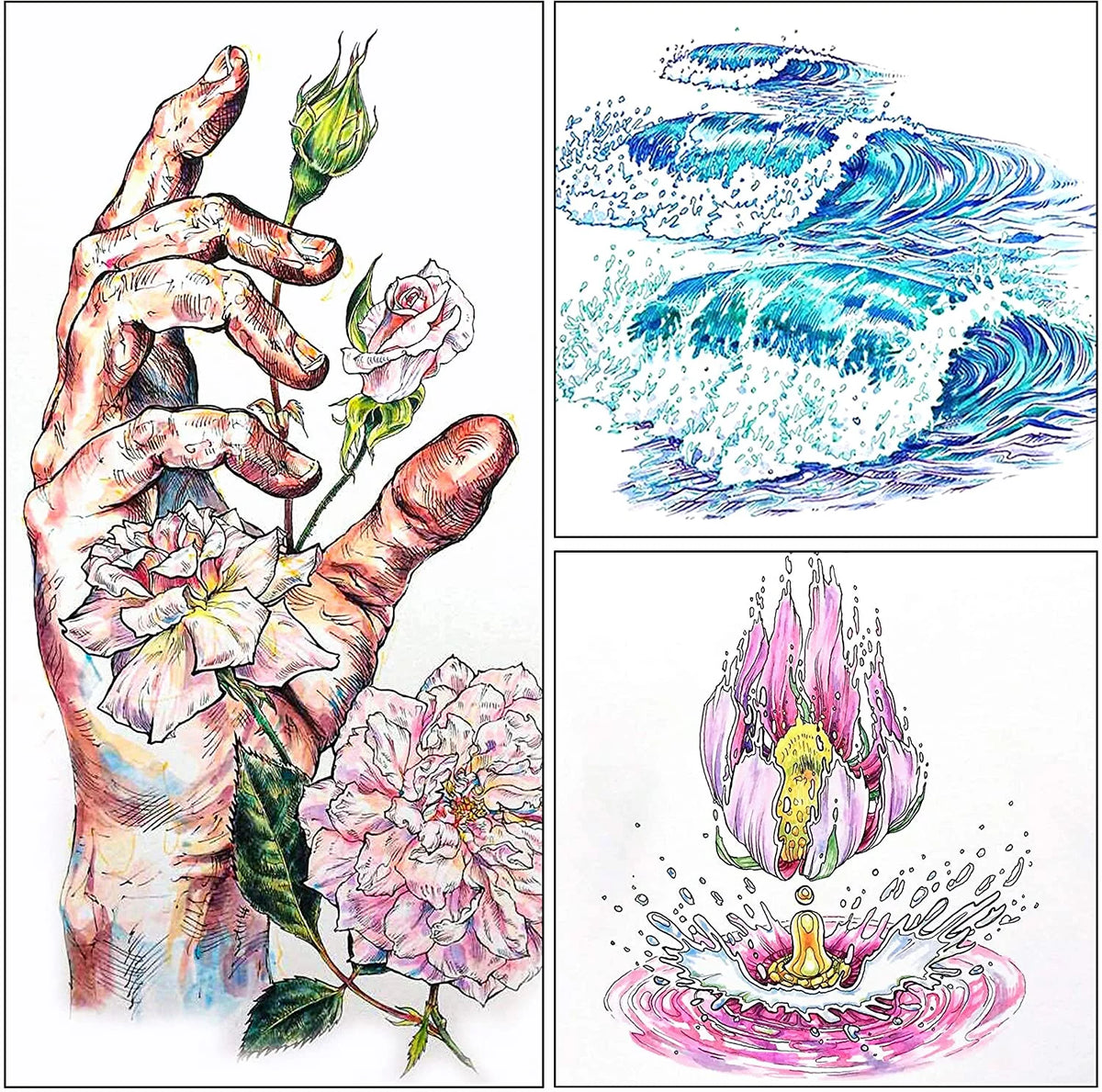 46 Pack Colored Fineliner Pens with 6 Stencils W2549