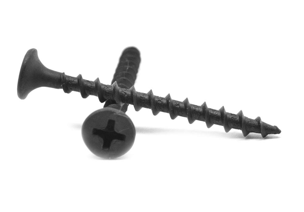 #6-18 x 1 1/8 Fine Thread Drywall Screw Phillips Bugle Head Black Phosphate 10000 Pk T32260