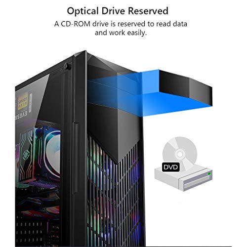 Black Mid-Tower ATX PC Case with Transparent Side Panels V213