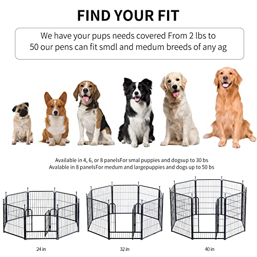 32 inch 6 Panel Foldable Metal Dog Playpen Y566282