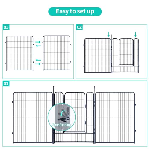 32 inch 6 Panel Foldable Metal Dog Playpen Y566282