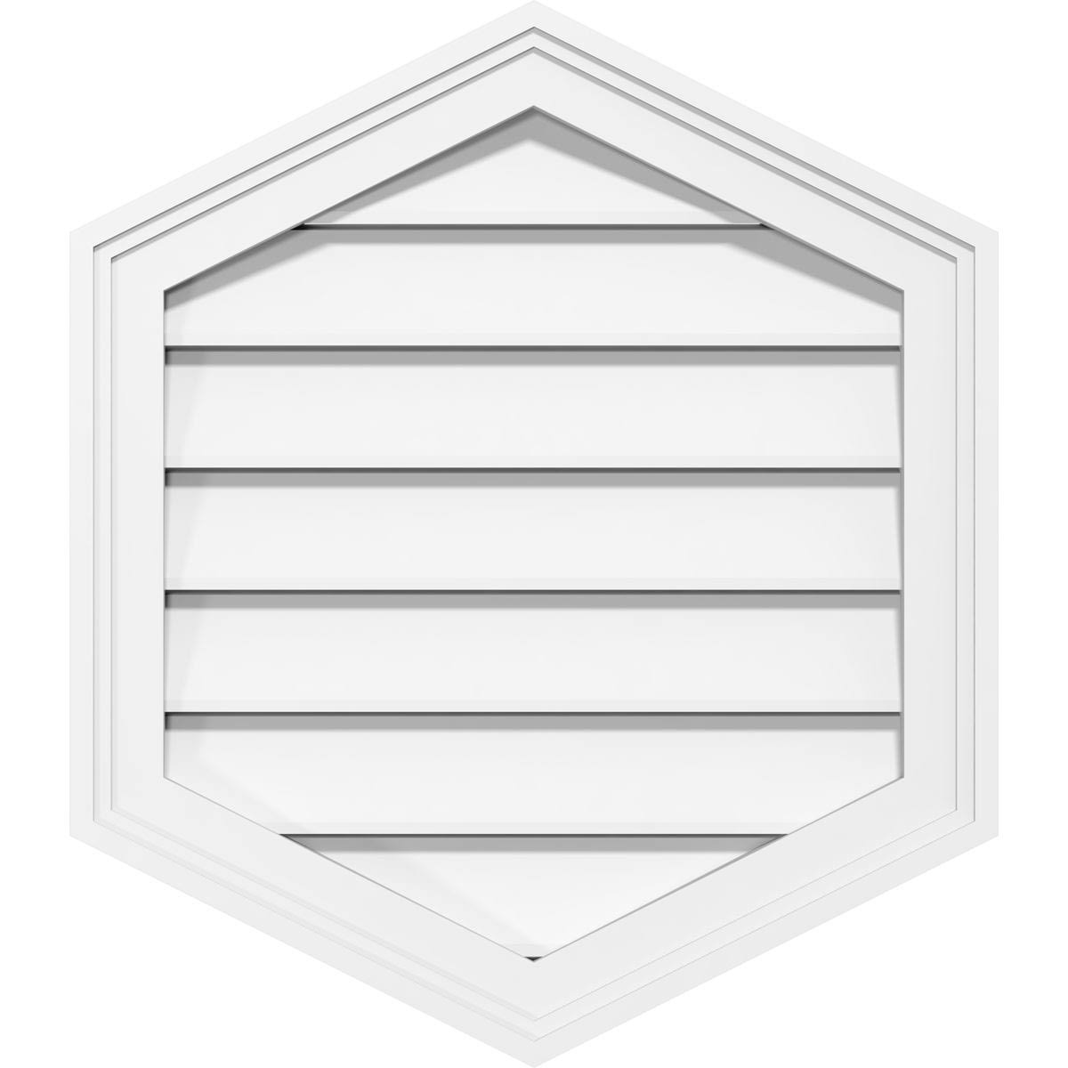 16x22W x 24x22H Vertical Peaked Surface Mount PVC Gable Vent 12/12 Pitch A7514