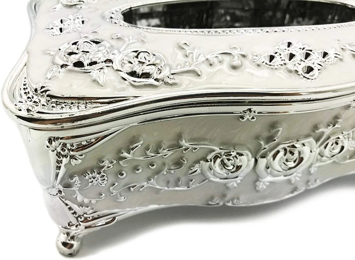 Silver Plastic Tissue Box Holder Cover Q144891