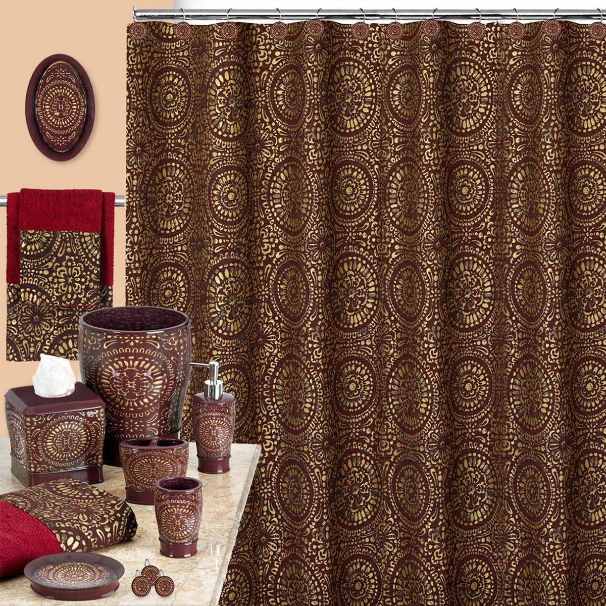Burgundy Waste Basket P1467