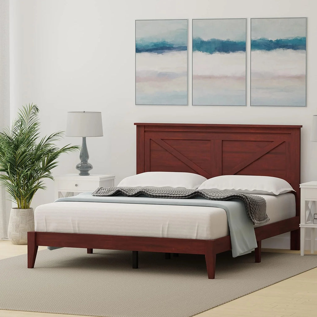 Solid Wood Platform Bed Queen S61230