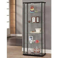 Black 5 Shelf Glass Curio Cabinet Q151
