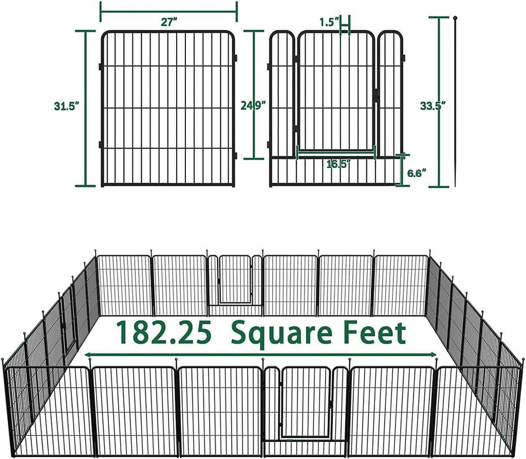 8/16/24/32 Panels Dog Playpen with Doors Y213629