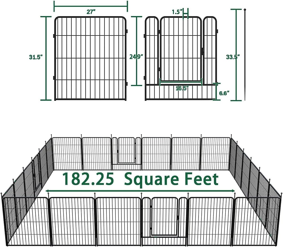 8/16/24/32 Panels Dog Playpen with Doors Y213629