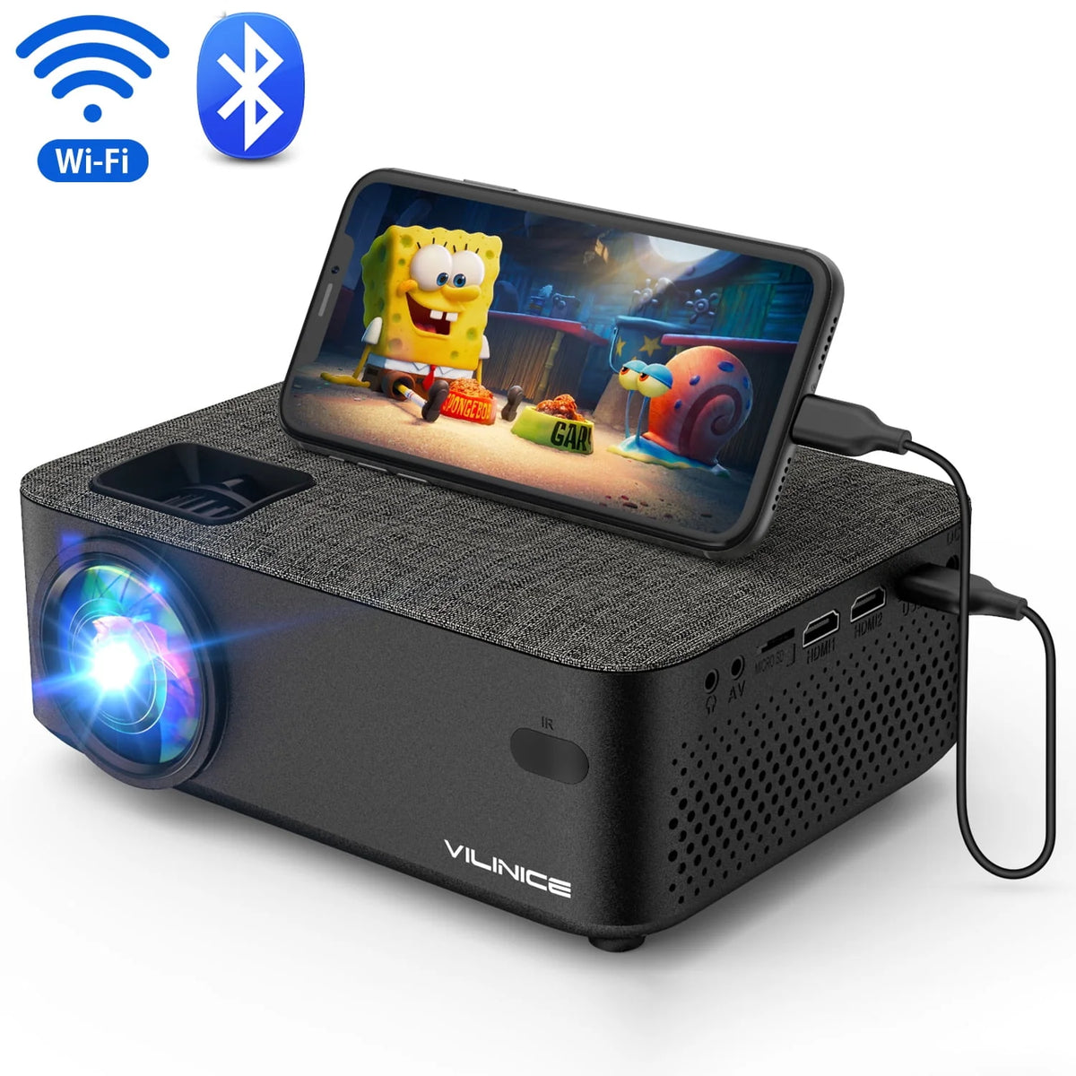 Mini WiFi Projector HD 1080P 240 LCD Display with Bluetooth Z70301