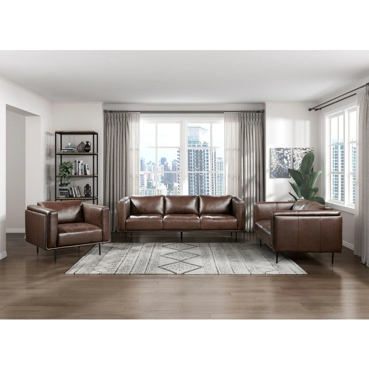 Brown Plywood and Leather Chair A811