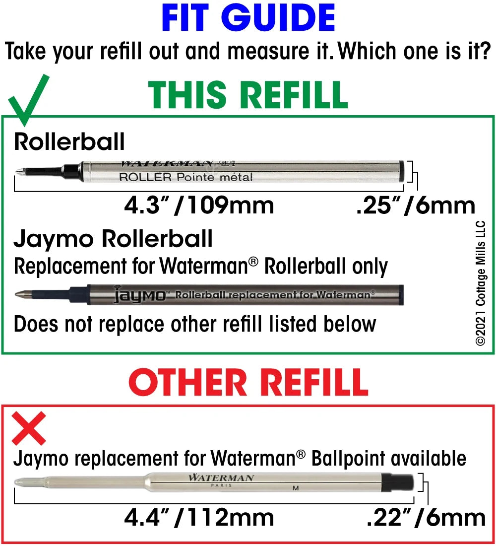 Rollerball Pen Refill, 12 Black Z52234