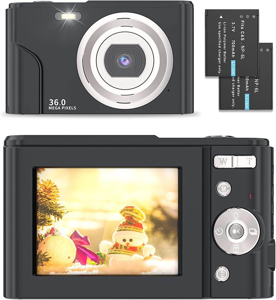 Black 36.0 Mega Pixels 16X Digital Zoom Compact Camera, Pack of 2 J963757