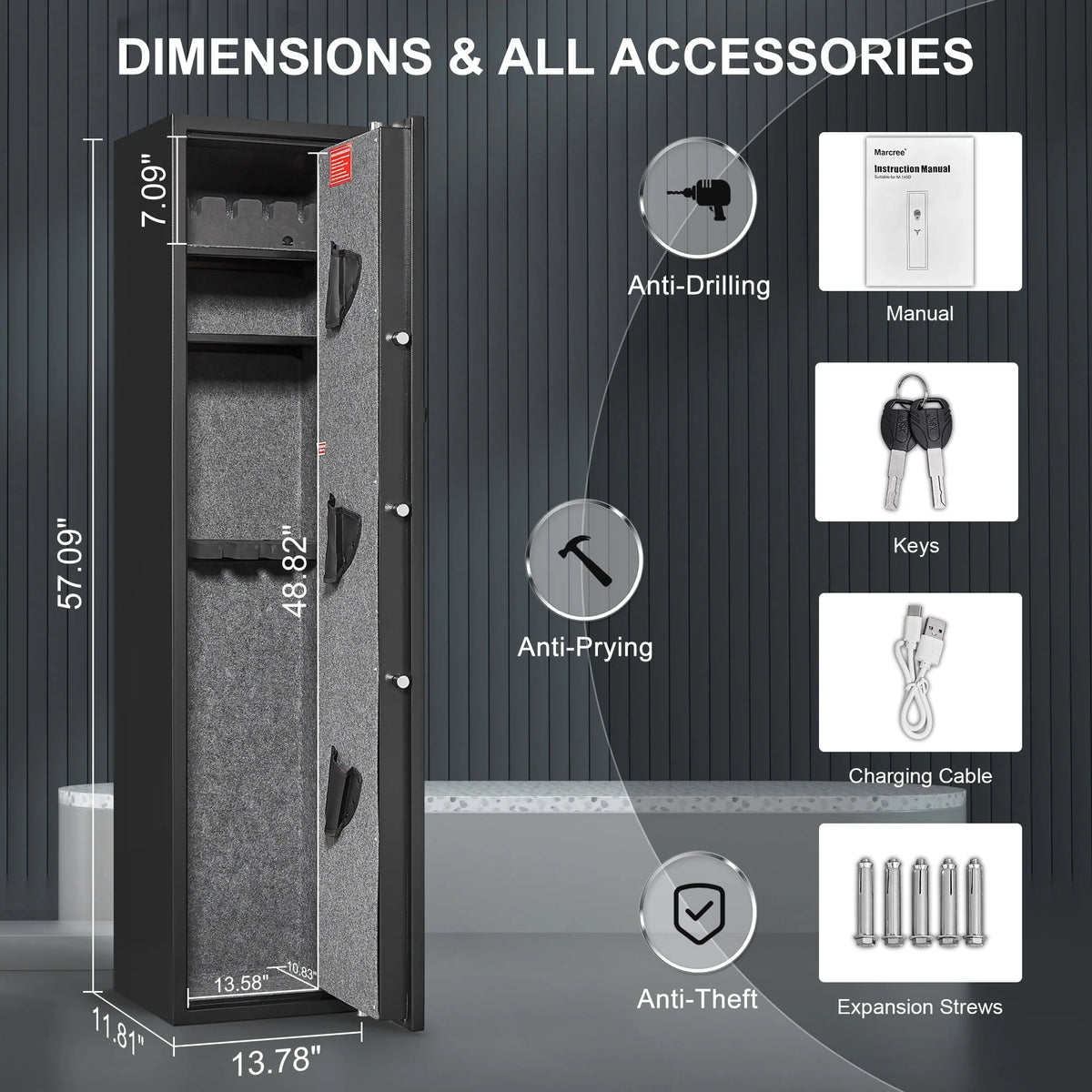 Digital Gun Safe with Alarm and LED Light G746