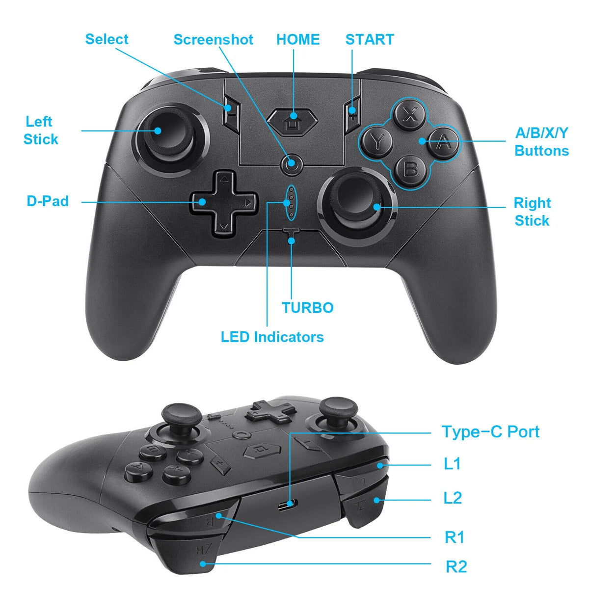 Wireless Game Controller Black Y171804