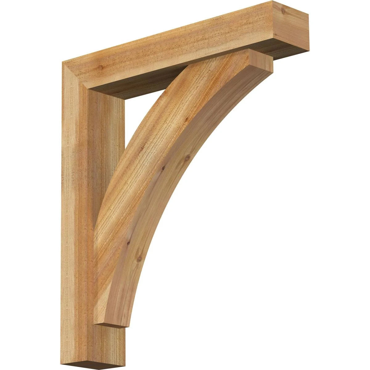6x22W x 30x22D x 34x22H Rough Sawn Bracket with Offset Brace, Western Red Cedar U85555