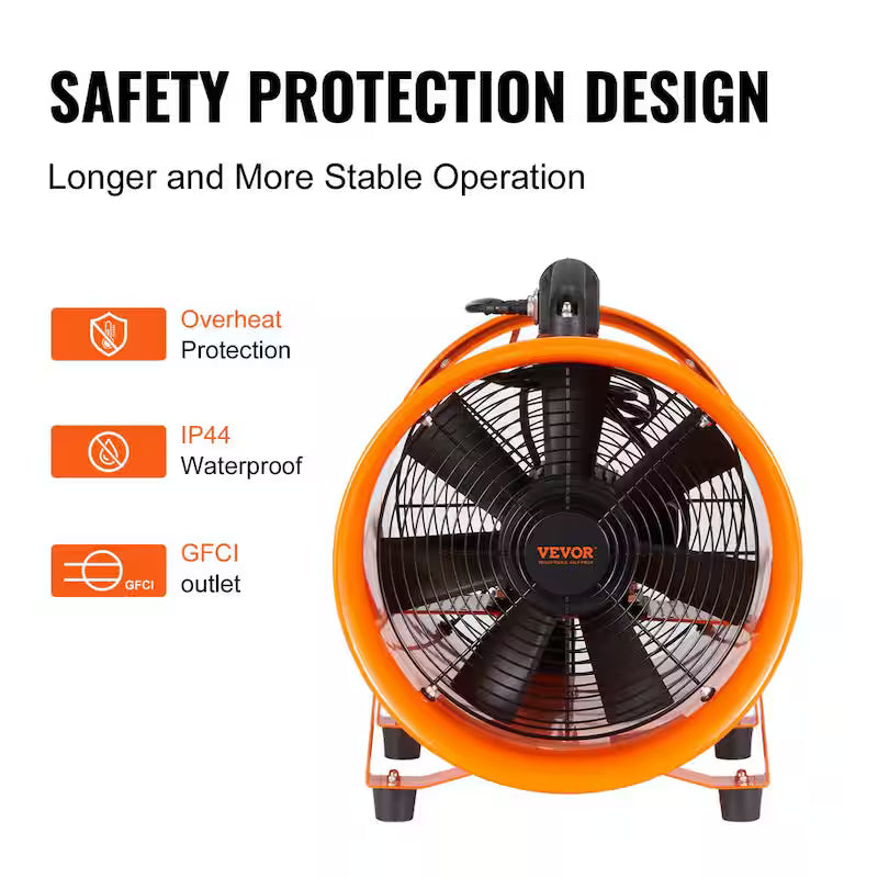 8 in. Portable Blower Fan with 33 ft. Duct Hose G502874