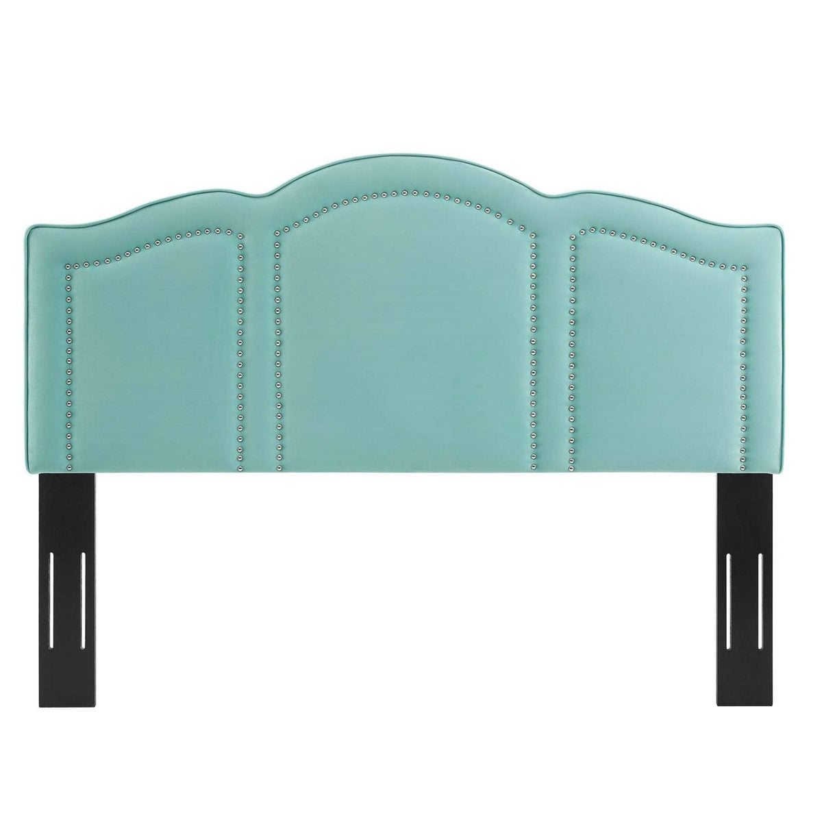 Light Green Velvet King Size Headboard with Nailhead Trim G769109